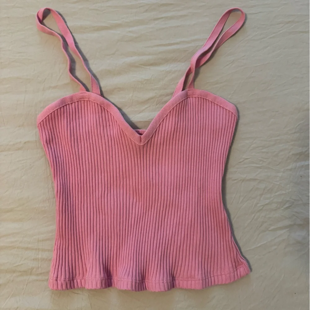 Zara Light Pink Ribbed Top - Picture 1 of 3